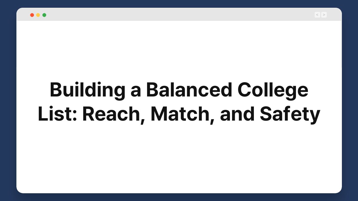 building a balanced college list reach, match, and safety